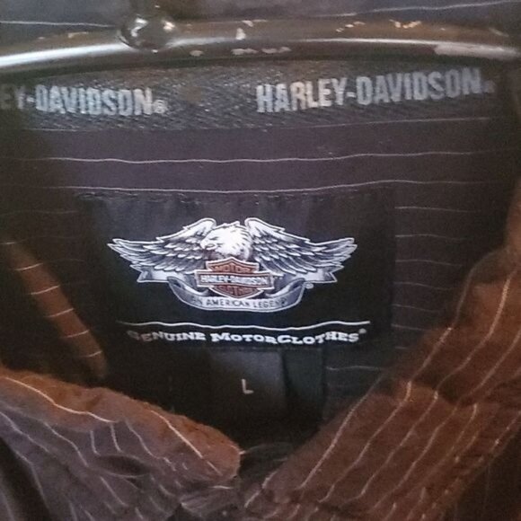 Harley-Davidson Embroidered Graphic Casual Button Down Short Sleeve Sz L Shirt - Picture 4 of 14